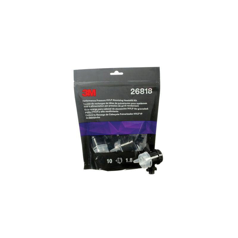 3Mâ„¢ 26818 Atomizing Head Refill Kit, 1.8 mm, Clear, For 3Mâ„¢ Performance Pressure HVLP Spray Gun