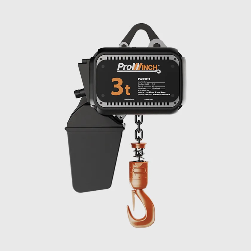 Prowinch 3 ton Electric Chain Hoist Variable Speed 220V 1Ã¸ 50~60HZ 30ft G100 Nickel Duty H4/M5 1200-PWRXF3-H4-VS-220