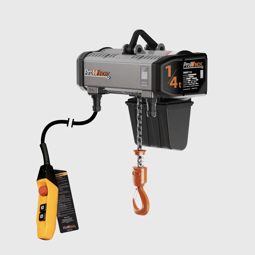 Prowinch 1/4 ton Electric Chain Hoist 1 Speed  208~240V / 440~480V 3Ã¸ 60HZ 13ft G100 Nickel Duty H4/M5 1200-PWRXF0.25-H4-1S-2.4