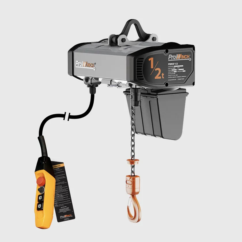 Prowinch 1/2 ton Electric Chain Hoist Variable Speed 440~480V 3Ã¸ 50~60HZ 13ft G100 Nickel Duty H4/M5 1200-PWRXF0.5-H4-VS