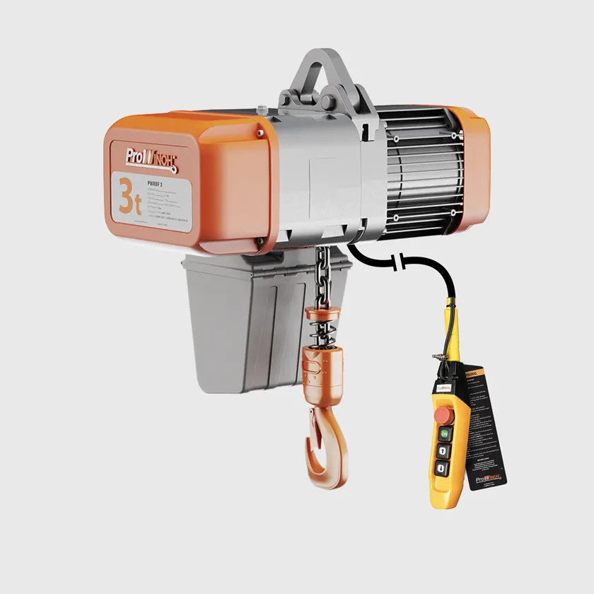 Prowinch 3 ton Electric Chain Hoist 1 Speed 208~240V 3Ã¸ 60HZ 16ft G100 Nickel Duty H4/M5 1200-PWRBF3-H4-1S-2