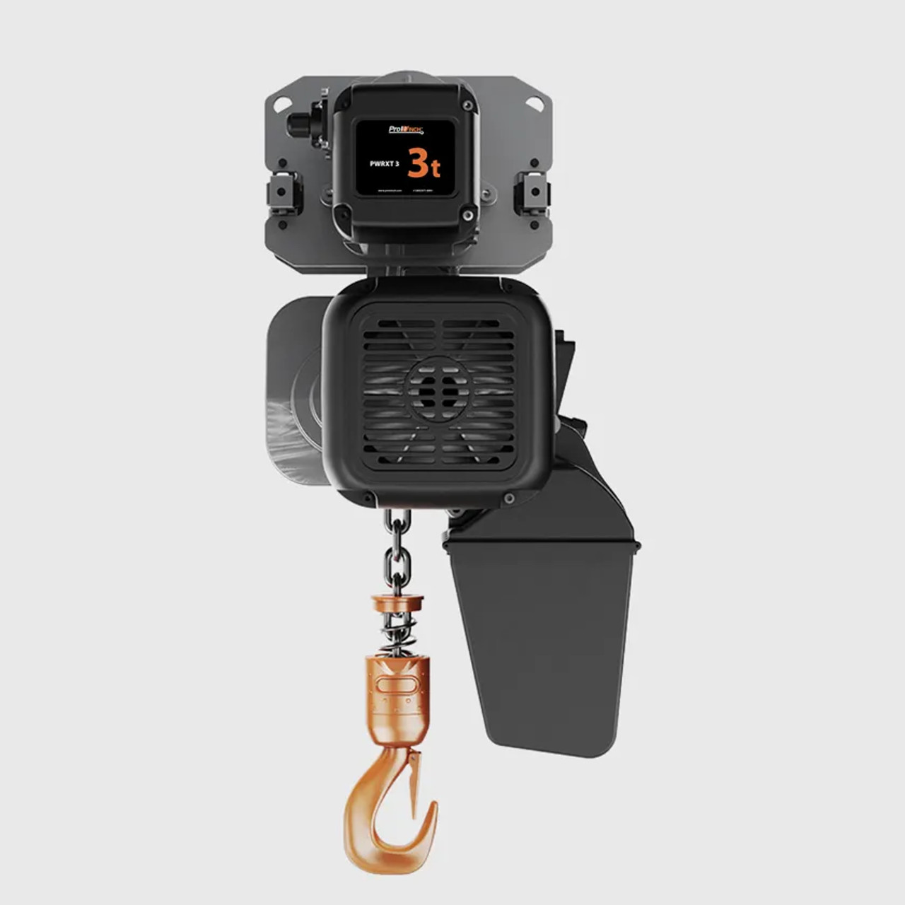 Prowinch 3 ton Electric Chain Hoist w/ Power Trolley 2 Speed 208~240V / 440~480V 3ø 60HZ 30ft G100 Nickel Duty H4/M5 PWRXT3-H4-2S-2.4