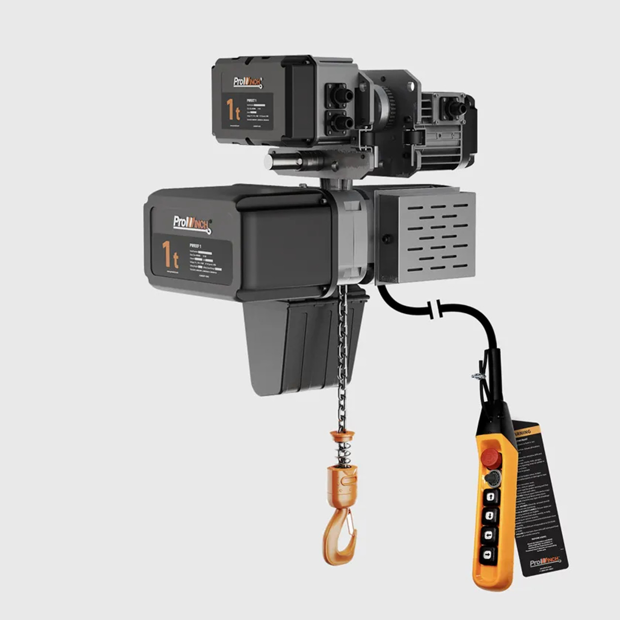 Prowinch 1 ton Electric Chain Hoist w/ Power Trolley Variable Speed 110~120V 1ø 60HZ 20ft G100 Nickel Duty H4/M5 PWRXT1-H4-VS-110 Prowinch 1 ton Electric Chain Hoist w/ Power Trolley Variable Speed 110~120V 1ø 60HZ 20ft G100 Nickel Duty H4/M5 PWRXT1-H4-VS-110