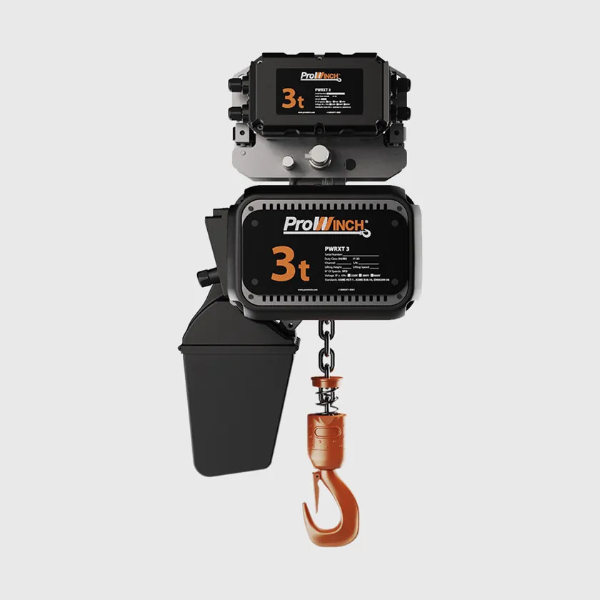 Prowinch 3 ton Electric Chain Hoist w/ Power Trolley Variable Speed 440~480V 3° 50~60HZ 30ft G100 Nickel Duty H4/M5 PWRXT3-H4-VS