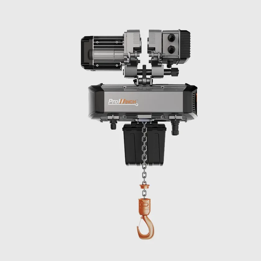 Prowinch 1/2 ton Electric Chain Hoist w/ Power Trolley Variable Speed 440~480V 3° 50~60HZ 13ft G100 Nickel Duty H4/M5 PWRXT0.5-H4-VS