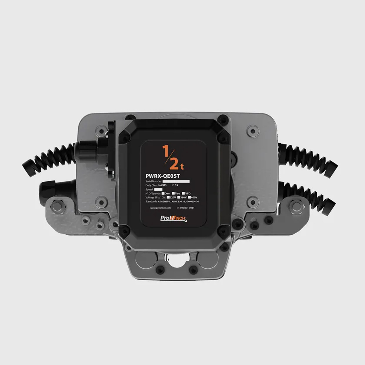 Prowinch 0.5 Ton Power Trolley 220V 60HZ 3 Phase 2 speed with Limit Switches, Includes Contactors (Pendant Control not Included). PWRX-QE05T-2S