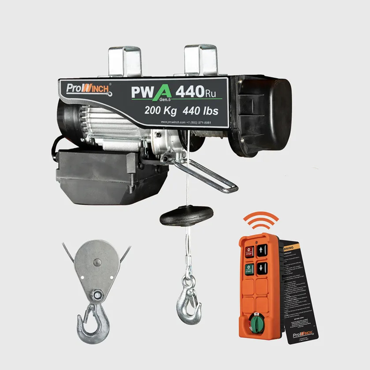 Prowinch 440 lb 110V Electric Wire Rope Hoist 38 ft. H1 Duty Wireless PWA440Ru
