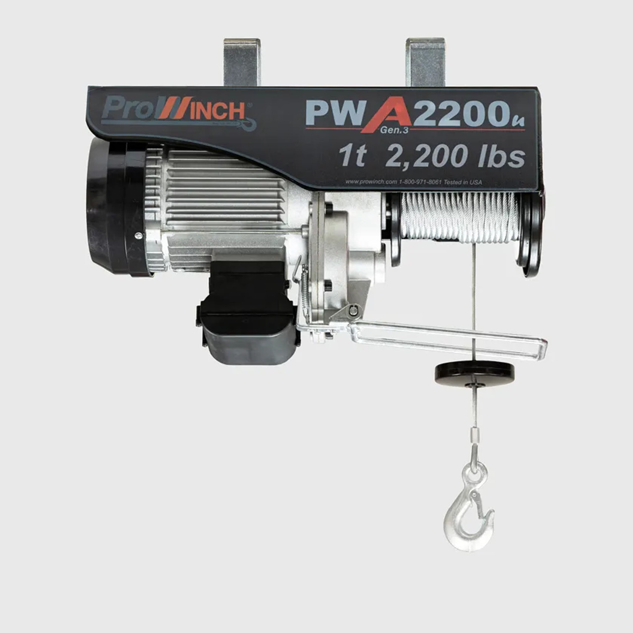 Prowinch 1 ton 2200 lb 110V Electric Wire Rope Hoist 38 ft. H1 Duty PWA2200u