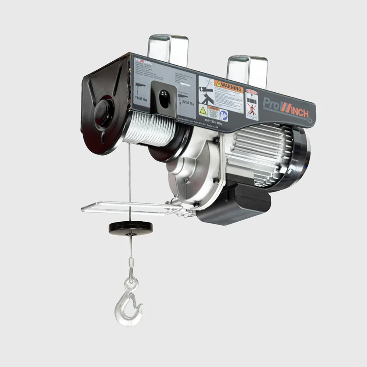 Prowinch 1 ton 2200 lb 110V Electric Wire Rope Hoist 38 ft. H1 Duty PWA2200u