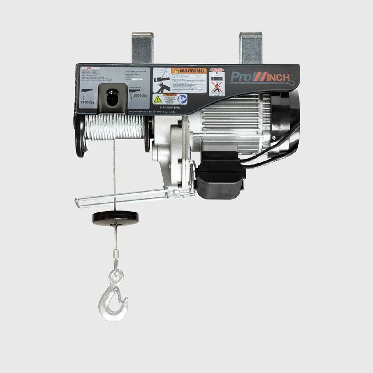 Prowinch 1 ton 2200 lb 110V Electric Wire Rope Hoist 38 ft. H1 Duty PWA2200u