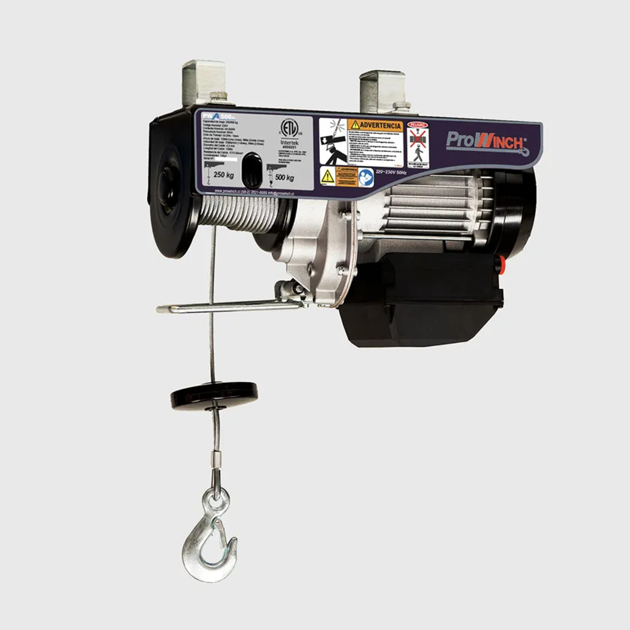 Prowinch 1/2 ton 1100 lb 220V Electric Wire Rope Hoist 38 ft. H1 Duty Wireless PWA500Ri