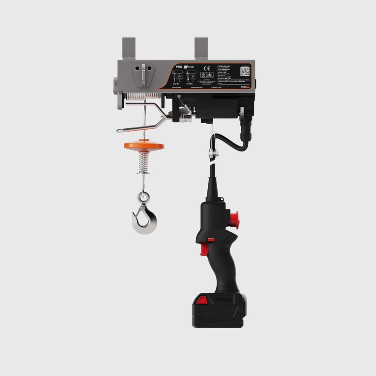 Prowinch 550 lb Mini Pro-W Electric 40 ft Wire Rope Hoist Milwaukee M18 Battery Powered Double Brake H3 Duty 16000 FLC PWYWH-550-18V Prowinch 550 lb Mini Pro-W Electric 40 ft Wire Rope Hoist Milwaukee M18 Battery Powered Double Brake H3 Duty 16000 FLC PWYWH-550-18V