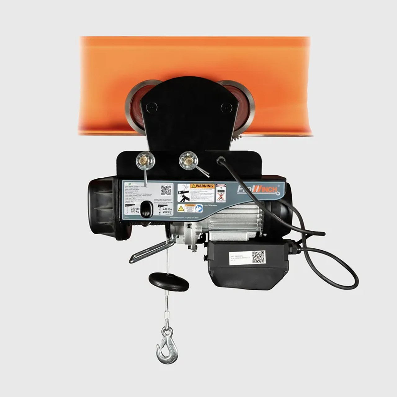 Prowinch 440 lb 110V Electric Wire Rope Hoist 38 ft. Wireless w/ Power Trolley H1 Duty PWX440Ru