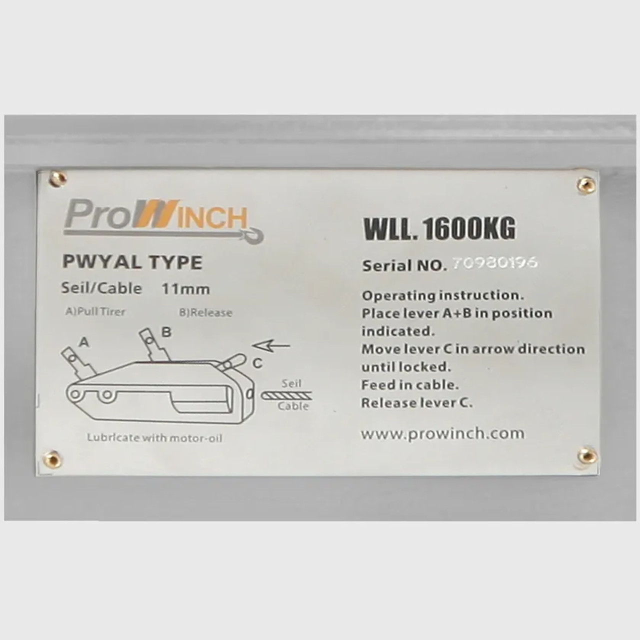 Prowinch 3520 lbs. Lever Cable / Wire Rope Puller Hoist 65 ft. Steel body PWUZ1600s