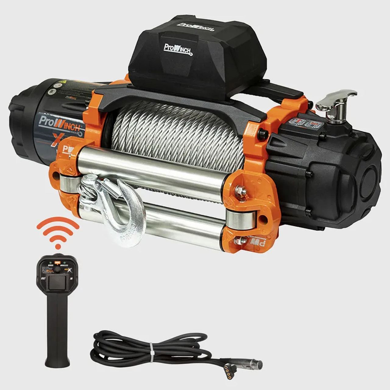 Prowinch 9500 lbs Electric Waterproof Winch Steel Rope Steel Roller 24V Wireless PWXR9500i-24VB