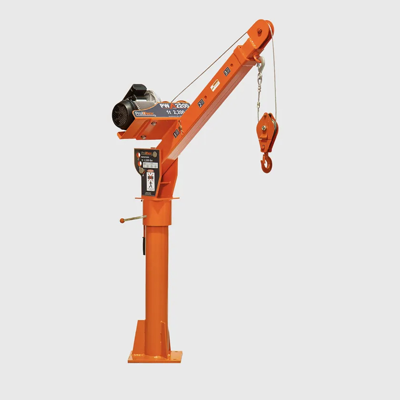 Prowinch 2000 lbs Davit Crane 360 Swivel with Wireless Electric Winch 220V PWPHP2200-220V