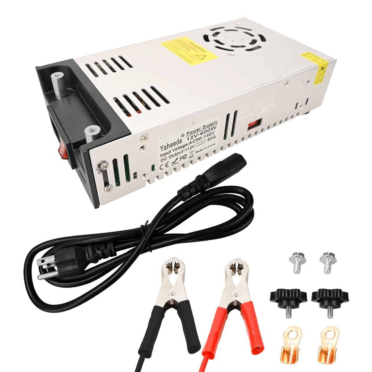 RV Converter, 110V AC to 12V DC Converter Power Supply 12V 600W 50A DC Switch Transformer for RV, Pump, LED Strip, LCD Monitor