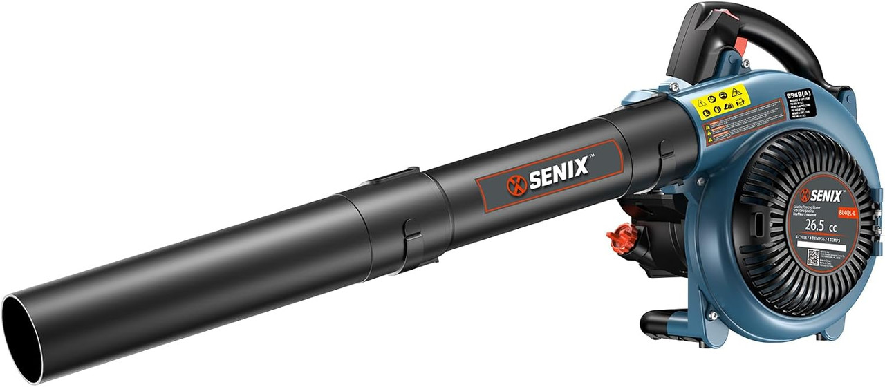 26.5 cc 4-Cycle Handheld Gas Powered Leaf Blower for Lawn Care Clean Up, Up to 410 CFM and 125 MPH, Light Weight, Dual Grip Handle