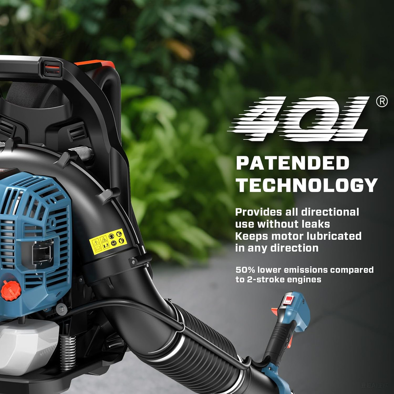 49 cc Gas Leaf Blower, 4-Cycle Backpack Leaf Blower,Up to 600 CFM and 200 MPH, Variable Speed & Cruise Control, 18N Powerful Blowing Force