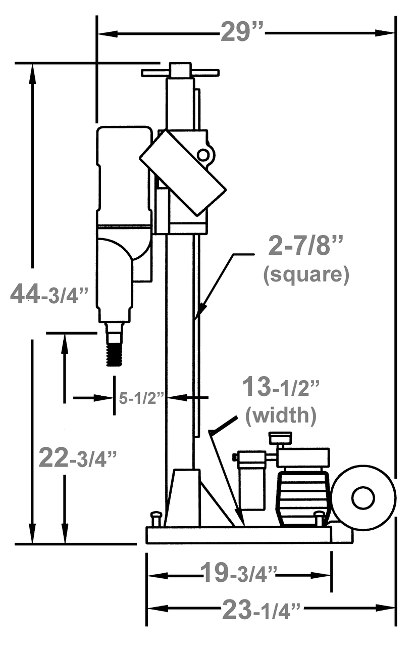 M-2 Heavy Duty Core Rig - 23 amp 110V | 300/640/960 RPM | Complete rig with add-on vacuum base and vacuum pump