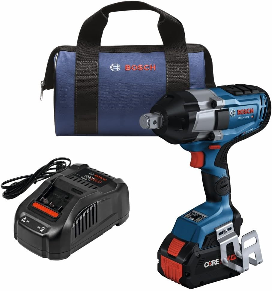 BOSCH GDS18V-770CB14 PROFACTOR™ 18V Connected 3/4 In. Impact Wrench Kit with Friction Ring and Thru-Hole and (1) CORE18V® 8 Ah High Power Battery