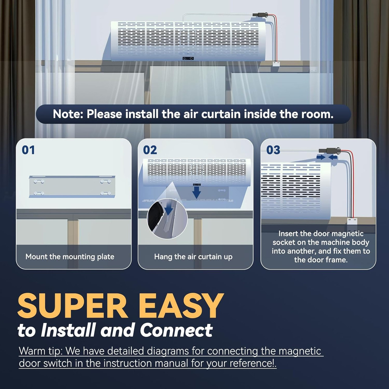 Indoor Heavy Duty Air Door Fan 110V