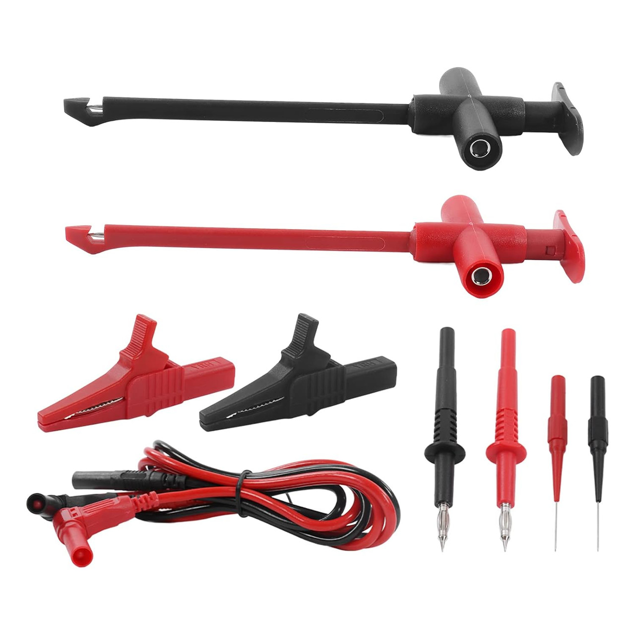 Multimeter Automotive Test Wire Kit Puncture Probes with Wire Piercing Probe Clip Banana Plug Probe 19A JT8001‑1 Banana Plug Extension Test Cable Set