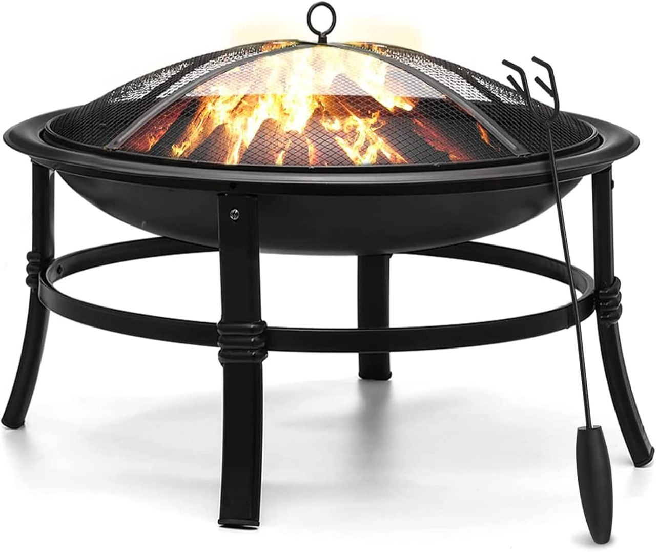 26 Inch Fire Pit for Outside Outdoor Wood Burning Firepit Bowl Heavy Duty Bonfire Pit 26 Inch Fire Pit for Outside Outdoor Wood Burning Firepit Bowl Heavy Duty Bonfire Pit