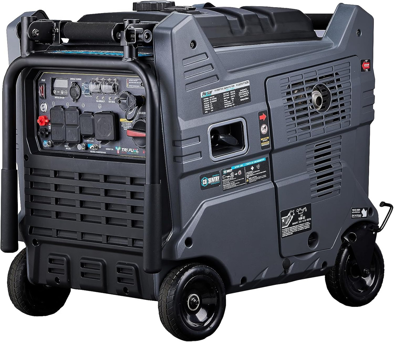 9500W Tri Fuel Gasoline Propane Natural Gas Portable Inverter Generator w/Remote Start & CO Sentry for Home Use