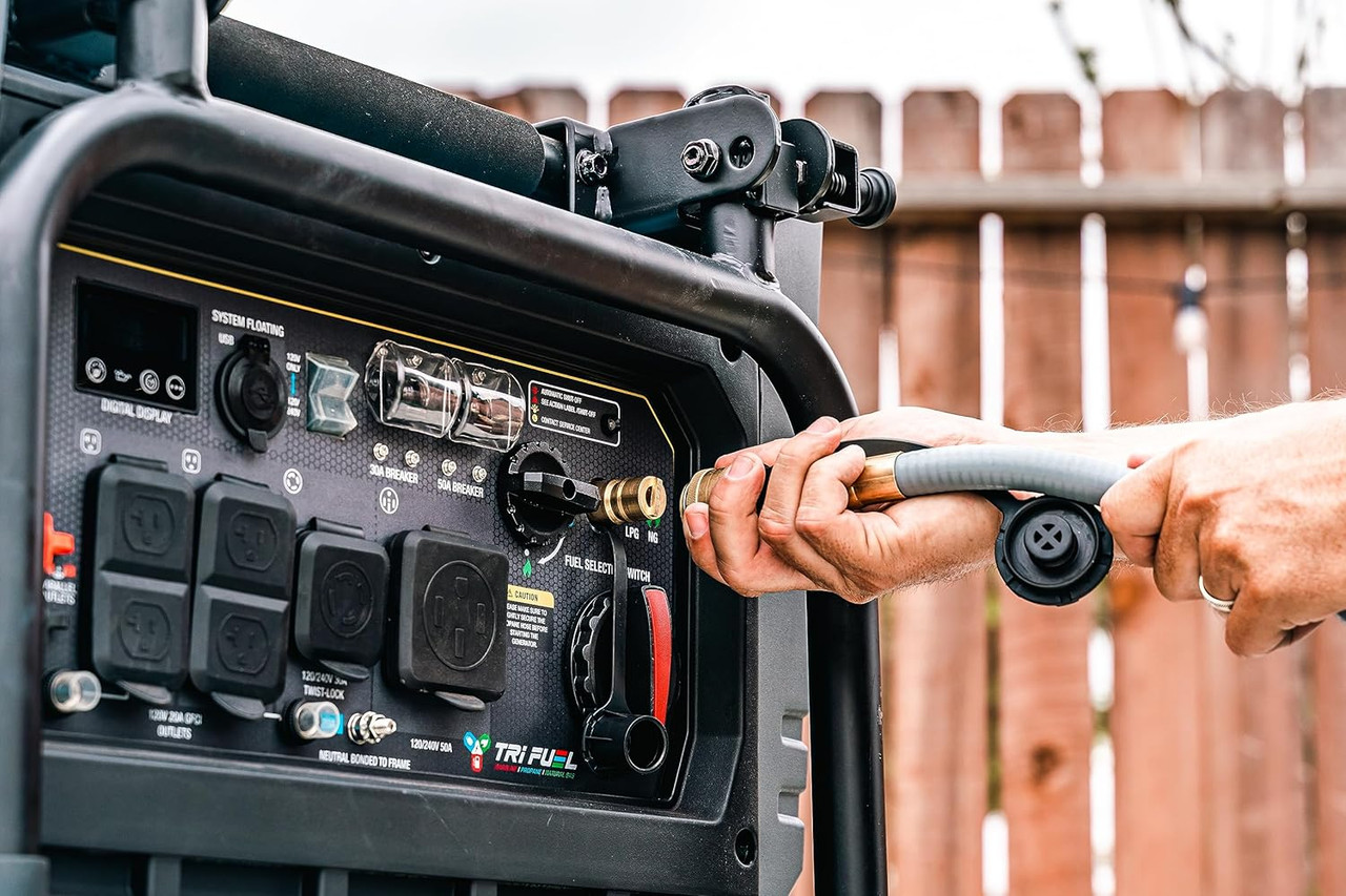 9500W Tri Fuel Gasoline Propane Natural Gas Portable Inverter Generator w/Remote Start & CO Sentry for Home Use