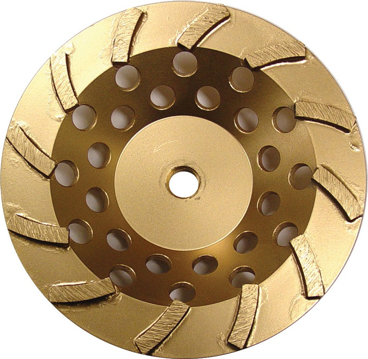 Standard Gold Spiral Turbo Cup Grinders - 24 Segments - 7" x 5/8"-11