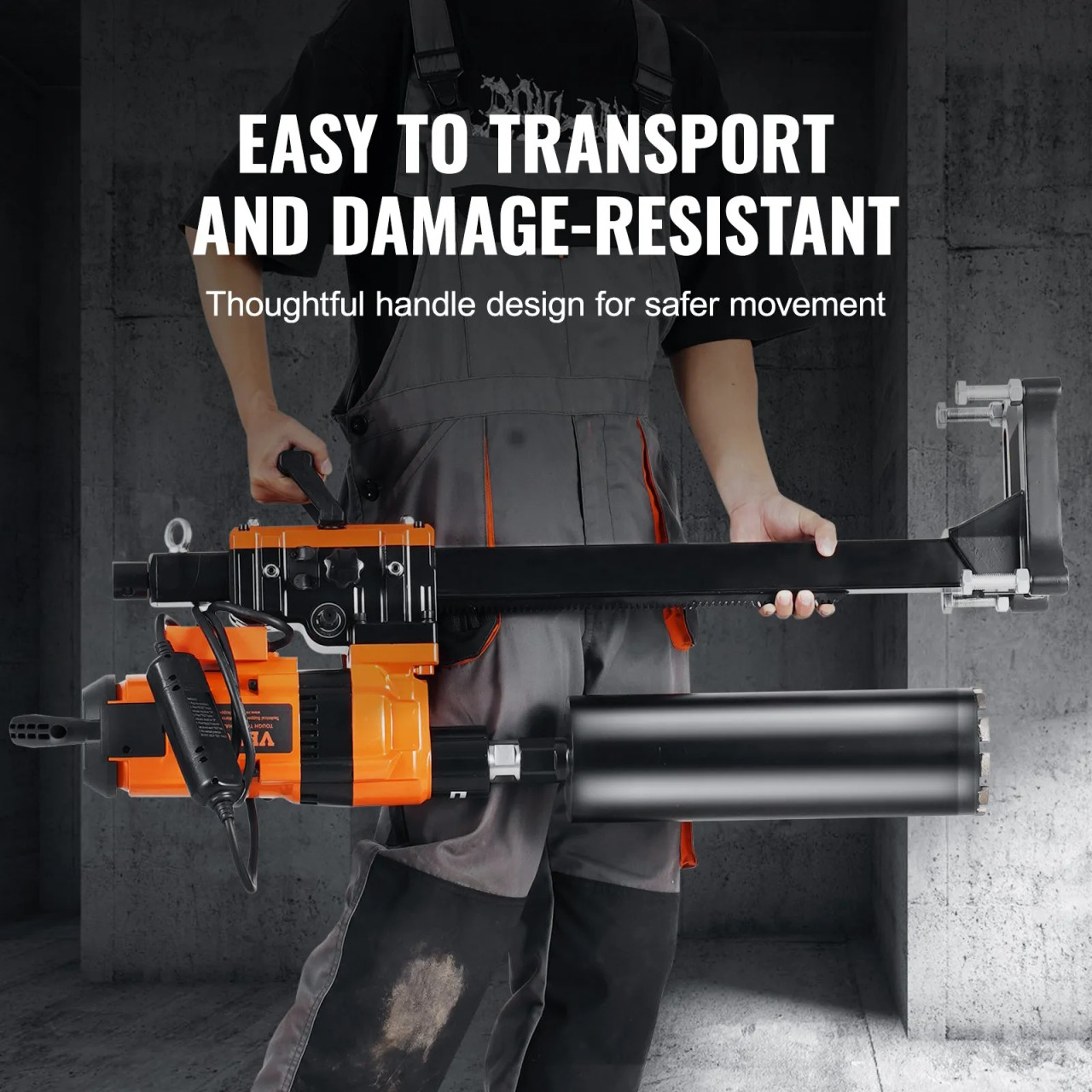 Core Drill Machine, 0.8-11.8in Drilling Diameter Diamond Core Drill Rig with Stand and Core Drill Bit, 3500W Rugged Concrete Core Drill, Wet and Dry Use, For Concrete, Brick, Marble