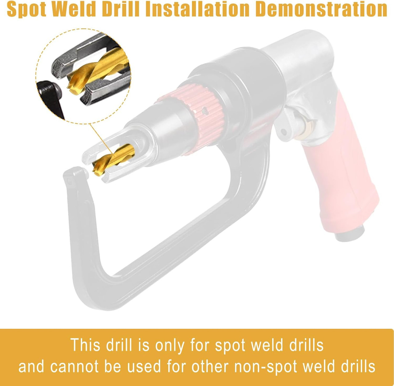 3pcs Spot Weld Drill Bit, 1/4in/6.5mm 5/16in/8mm High Speed Steel Spot Weld Cutter Titanium Coated
