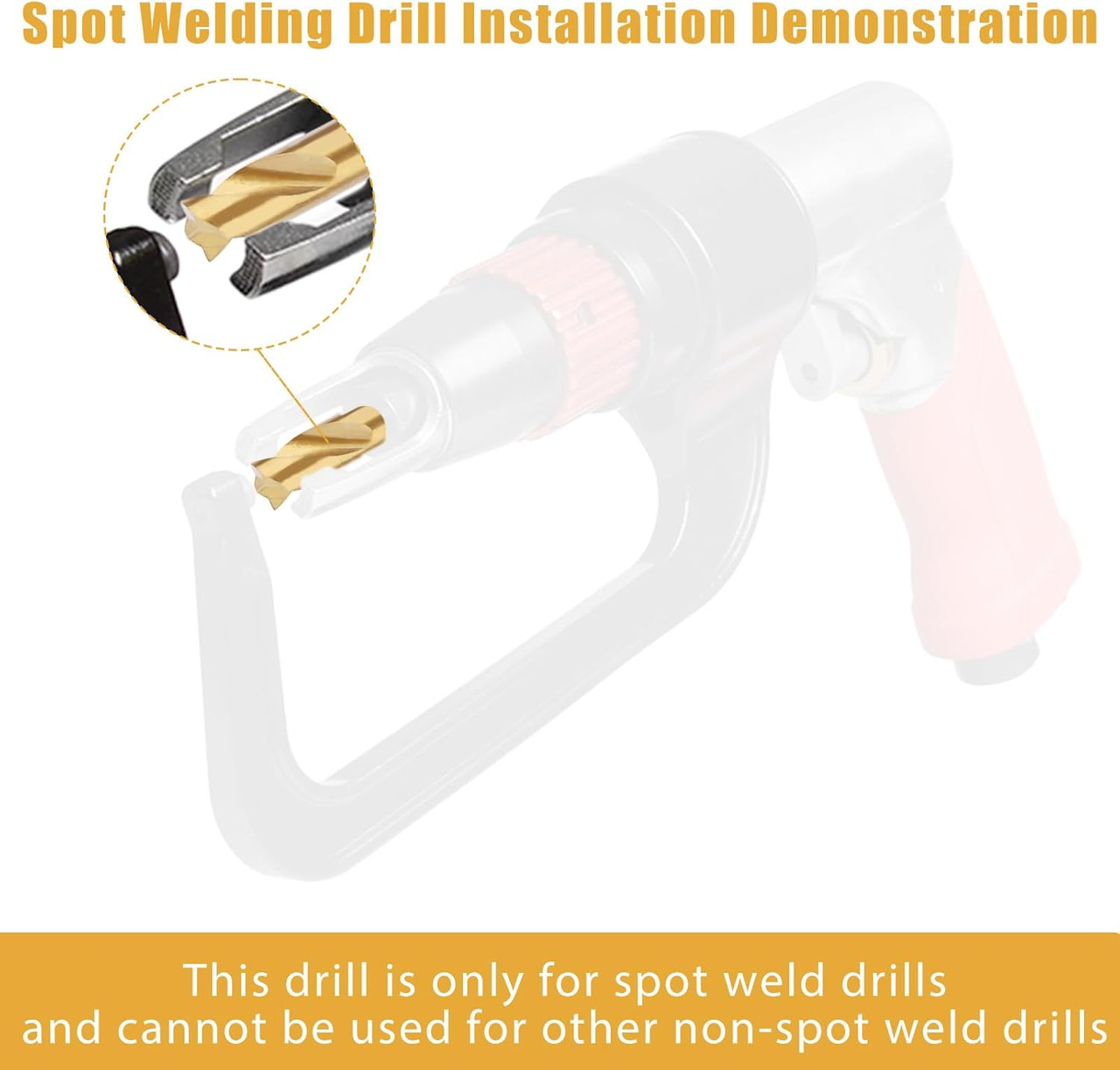 5pcs Spot Weld Drill Bit, 5/16in/8mm High Speed Steel Spot Weld Cutter Titanium Coated