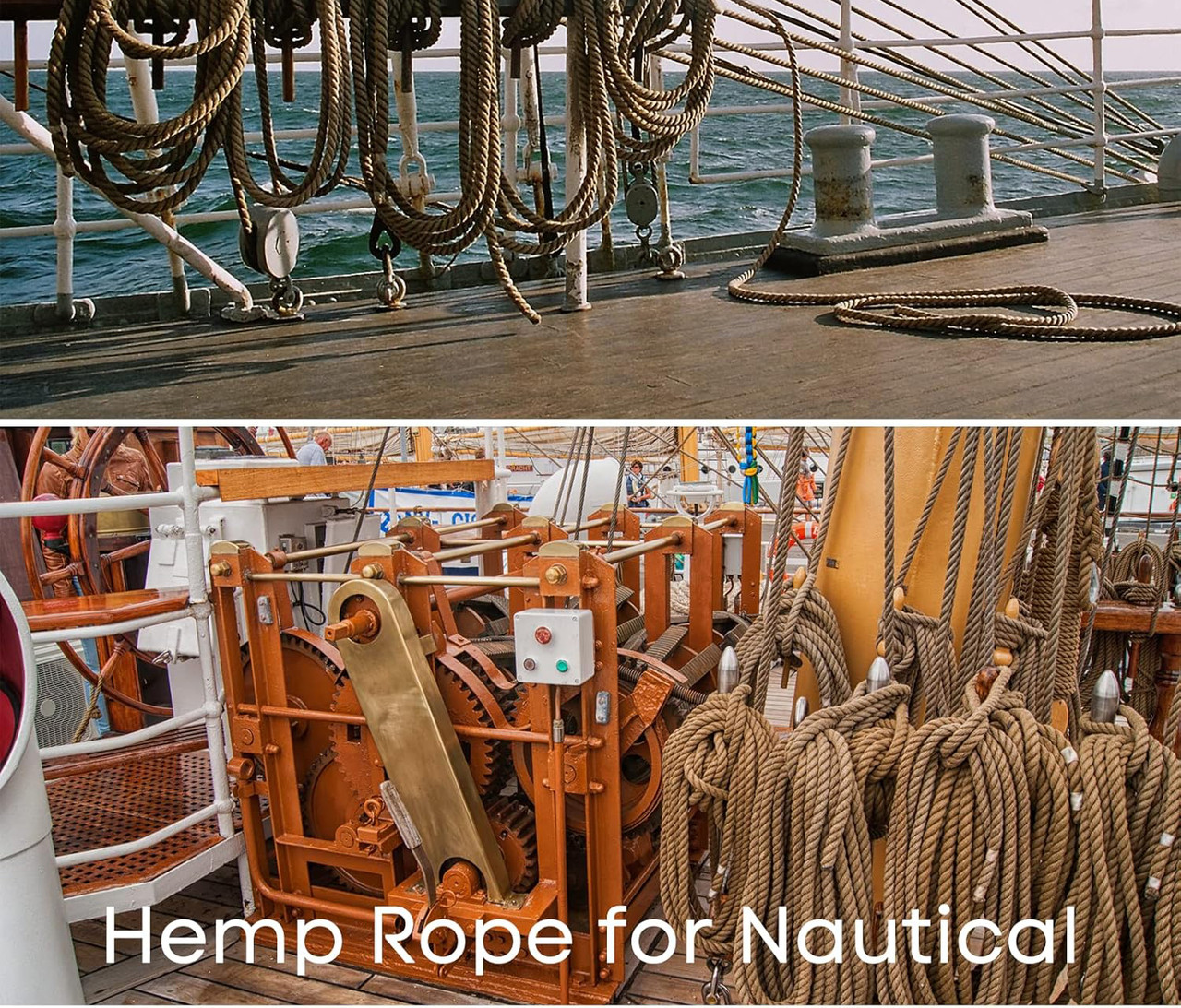 Natural Hemp Rope 3/4 in X 150 Ft Twisted Manila Rope 3/4 inch Thick Jute Rope for Crafts, Porch Swing Rope, Hemp Rope for Decor, Railing, Docks, Landscaping