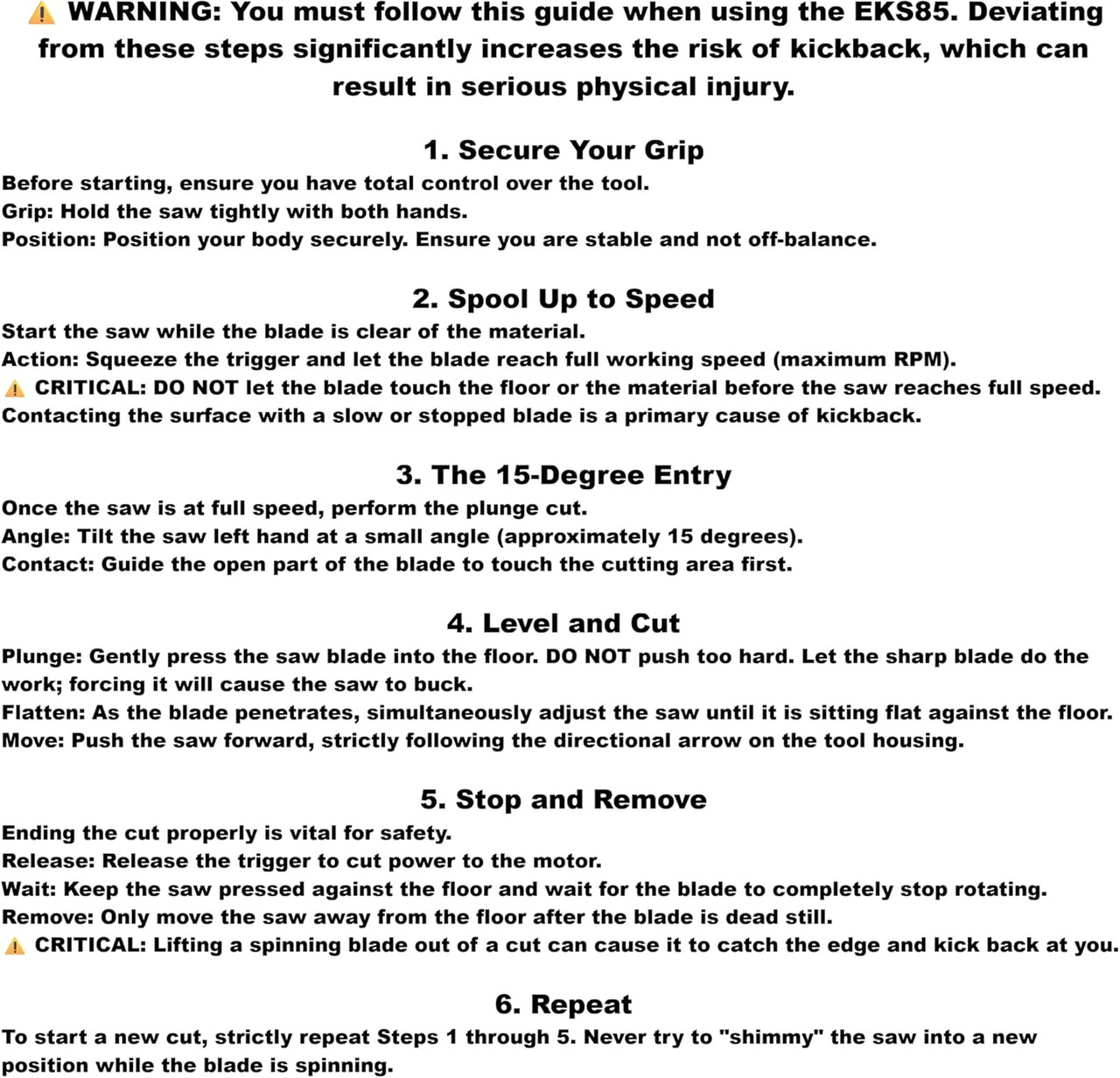 Toe Kick Saw EKS85, 3-3/8 in. Blades, 2 Alloy Blade for Woods, 1 Diamond Blade for Tiles and Stones, Flush Cutting, Special Circular Saw for Removing Subfloor or Tiles