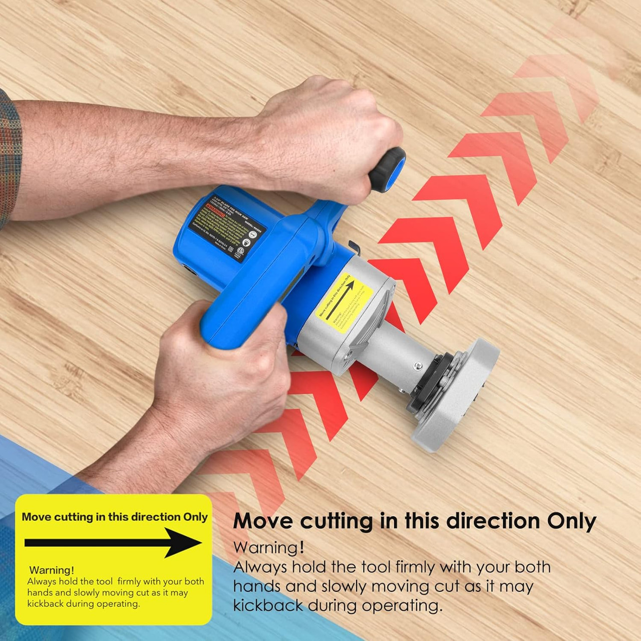 Toe Kick Saw EKS85, 3-3/8 in. Blades, 2 Alloy Blade for Woods, 1 Diamond Blade for Tiles and Stones, Flush Cutting, Special Circular Saw for Removing Subfloor or Tiles