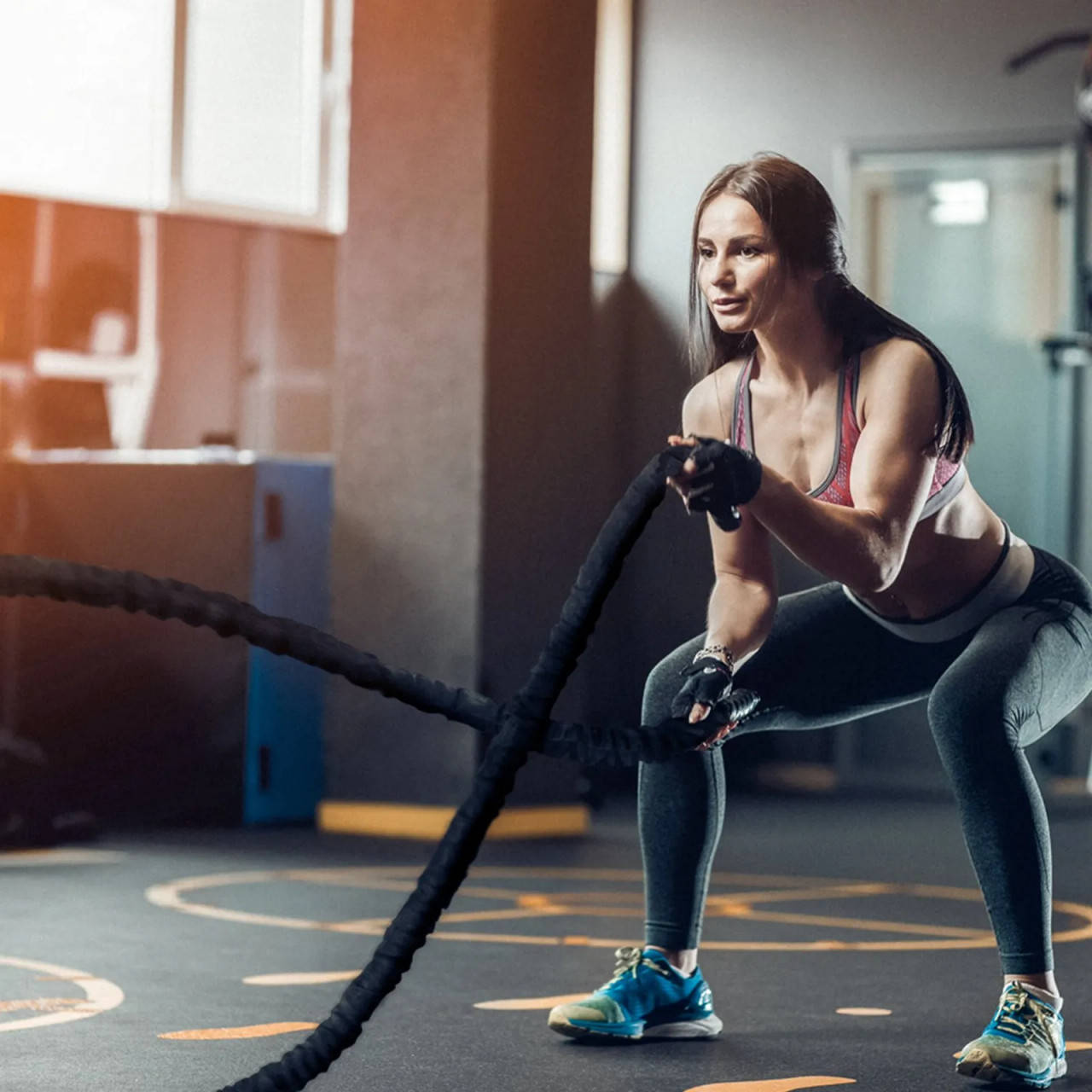 Battle Rope, 1.5 Inch Diameter 40Ft Length Polyester Exercise Rope, Battle Exercise Equipment with Protective Sleeve & Anchor, Heavy Weighted Rope for Home Gym Workout Core Strength Training