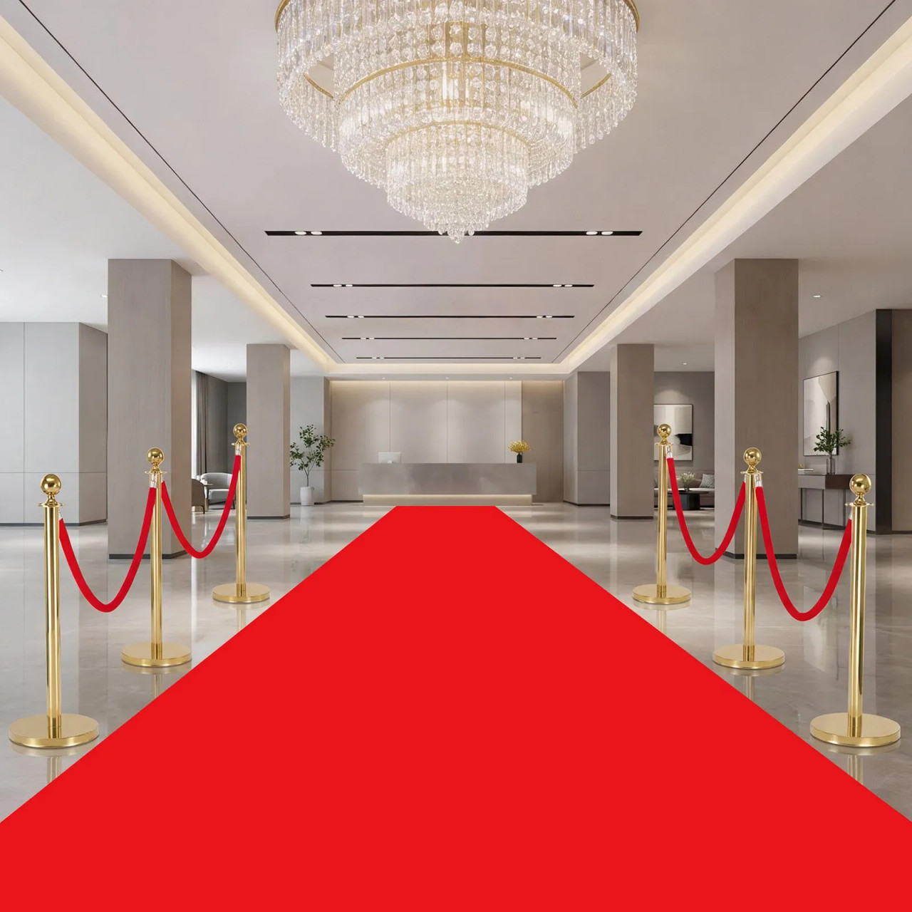 2 Pcs Red Velvet Stanchion Ropes, 5 ft Crowd Control Stanchion Red Velvet Ropes with Silver Hooks, Post Queue Barrier Carpet Rope for Carpet Events Movie Theaters Grand Openings Hotels Party