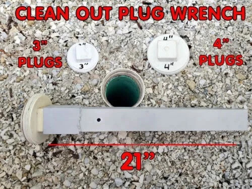 CLEANOUT PLUG WRENCH FOR 3 & 4" SEWER PLUGS 21" long