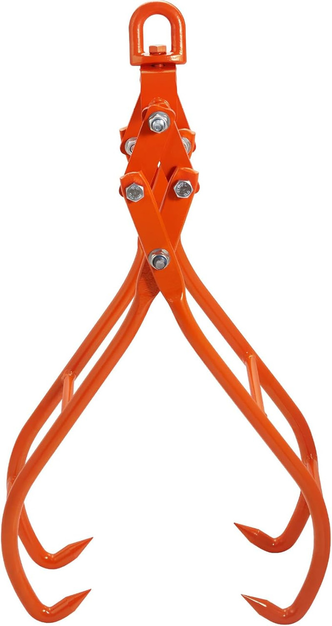 Timber Claw Hook, 28 inch 4 Claw Log Grapple Logging Tongs, Swivel Steel Log Lifting Tongs 31" Max Opening, Eagle Claws with 2205LBS/1000kg Loading Capacity for Tractors, ATVs, Trucks, Fork lifts