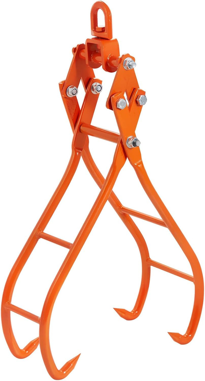 Timber Claw Hook, 28 inch 4 Claw Log Grapple Logging Tongs, Swivel Steel Log Lifting Tongs 31" Max Opening, Eagle Claws with 2205LBS/1000kg Loading Capacity for Tractors, ATVs, Trucks, Fork lifts