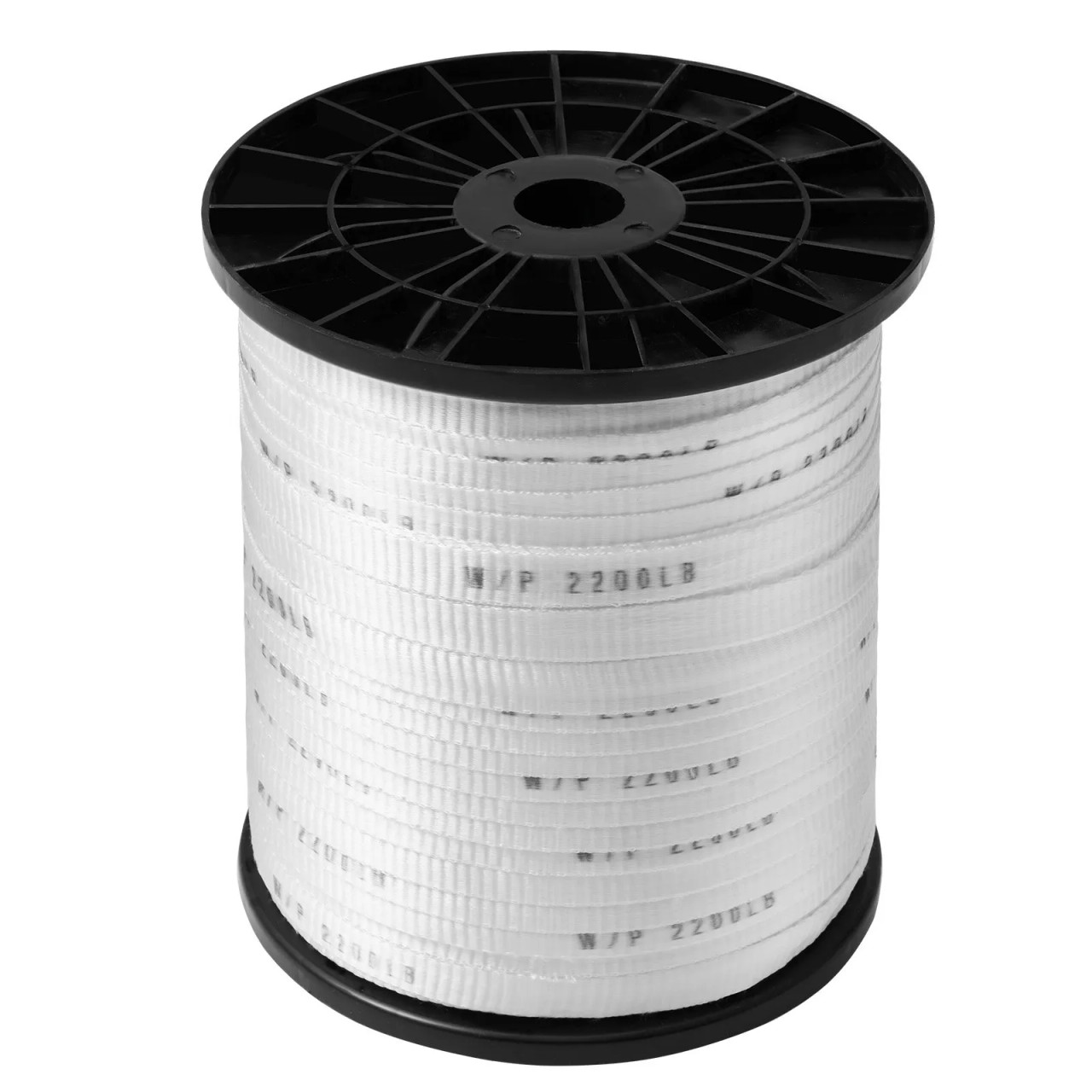 Polyester Pull Tape, 5/8" x 630' Mule Tape Flat Rope, 2200 lbf Tensile Capacity, Printed Webbing Cable Pulling Tape for Packaging, Gardening, Commercial Electrical, Conduit Work, White