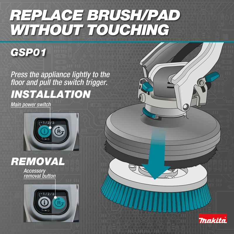 Makita 40V max XGT(R) Brushless Cordless Telescoping 8" Polisher / Scrubber Kit, (4.0Ah)