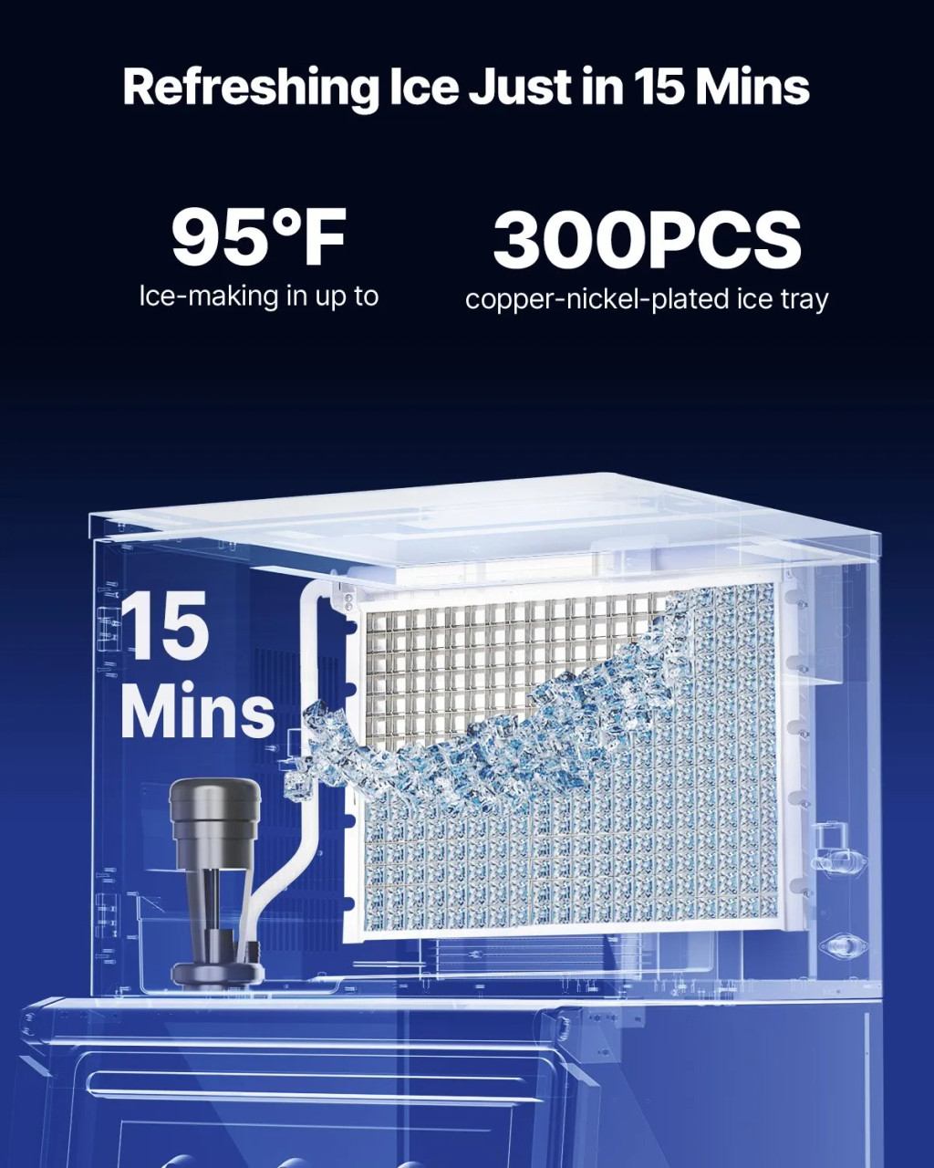 Commercial Ice Maker Machine – Head Only, 1000 lbs/24h Output, Self‑Cleaning, Adjustable Thickness, Scheduled Ice‑Making, Touchscreen Control