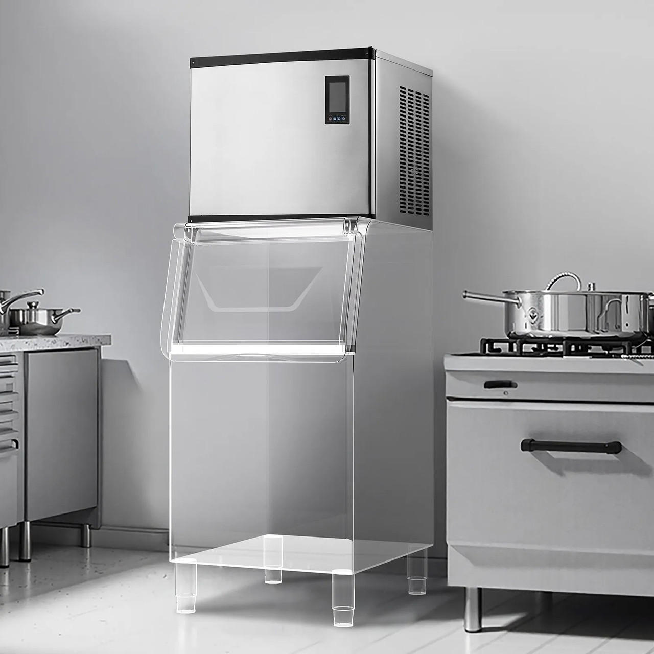 Commercial Ice Maker Machine - Head Only, 1000 lbs/24h Output, Self-Cleaning, Adjustable Thickness, Scheduled Ice-Making, Touchscreen Control
