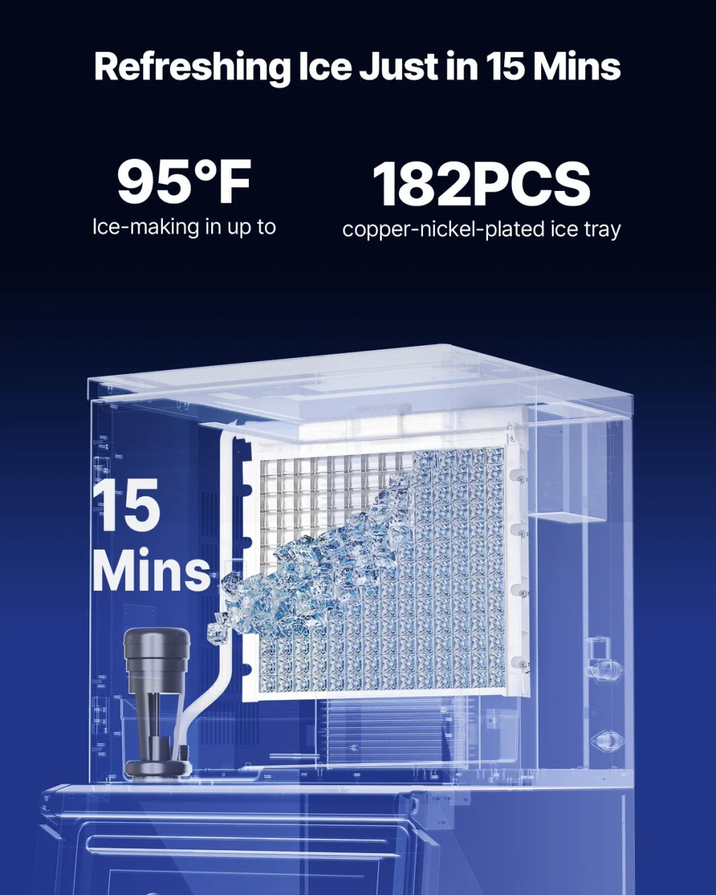 Commercial Ice Maker Machine – Head Only, 550 lbs/24h Output, Self‑Cleaning, Adjustable Thickness, Scheduled Ice‑Making, Touchscreen Control