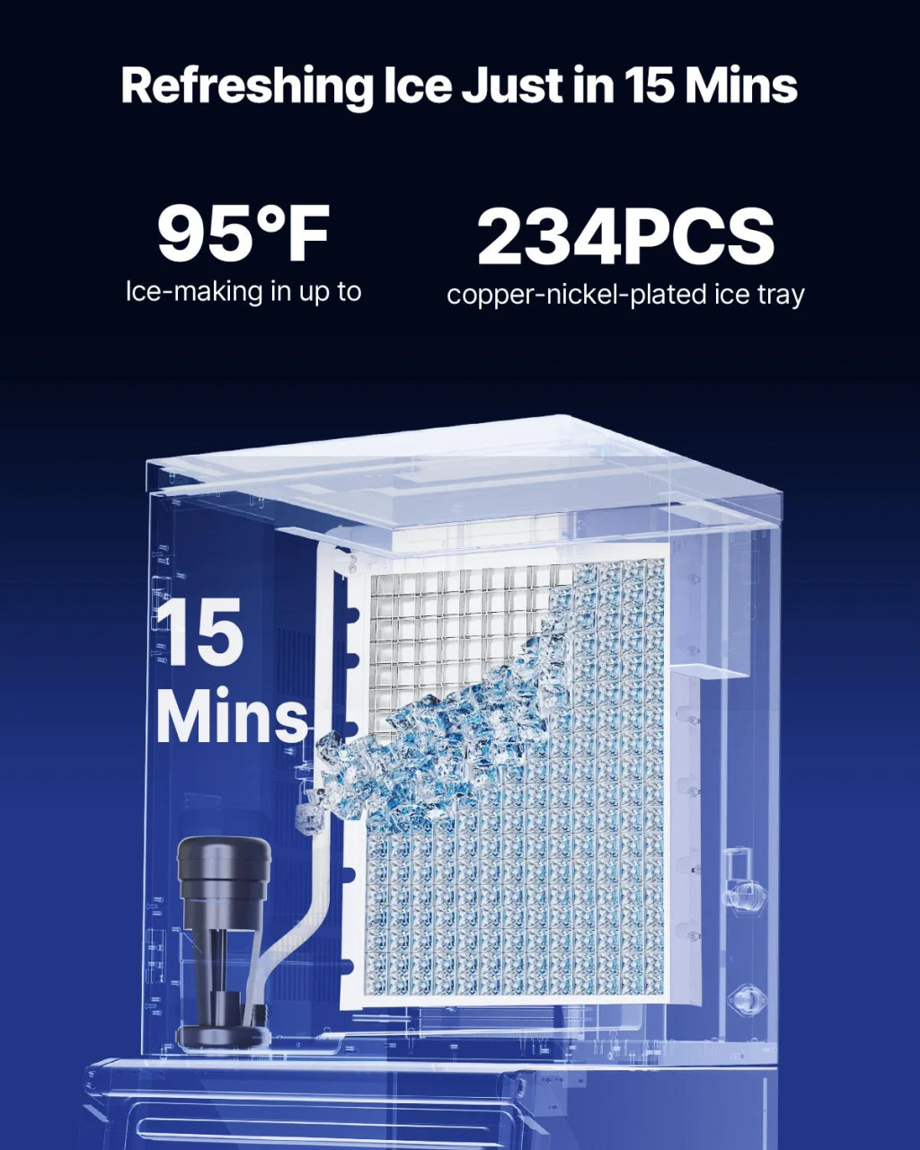 Commercial Ice Maker Machine – Head Only, 800 lbs/24h Output, Self‑Cleaning, Adjustable Thickness, Scheduled Ice‑Making, Touchscreen Control