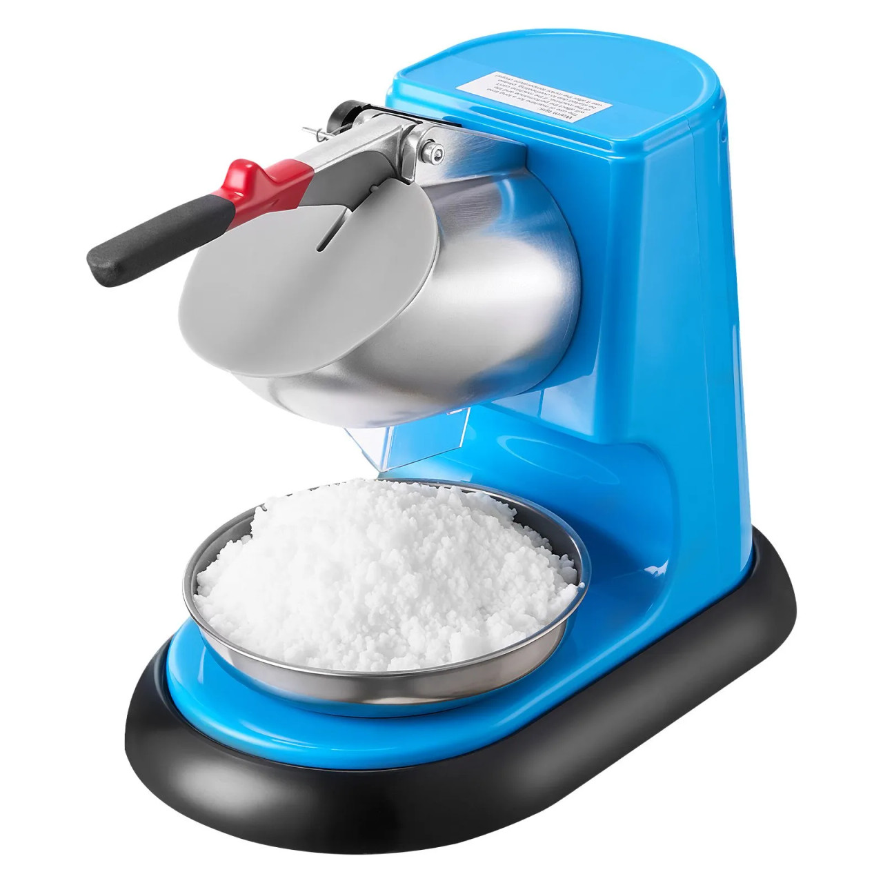 220 lbs/h Commercial Ice Crusher, 300W Electric Snow Cone Machine, 1400 RPM, 4 Blades, Stainless Steel with Bowl & Cover, Blue