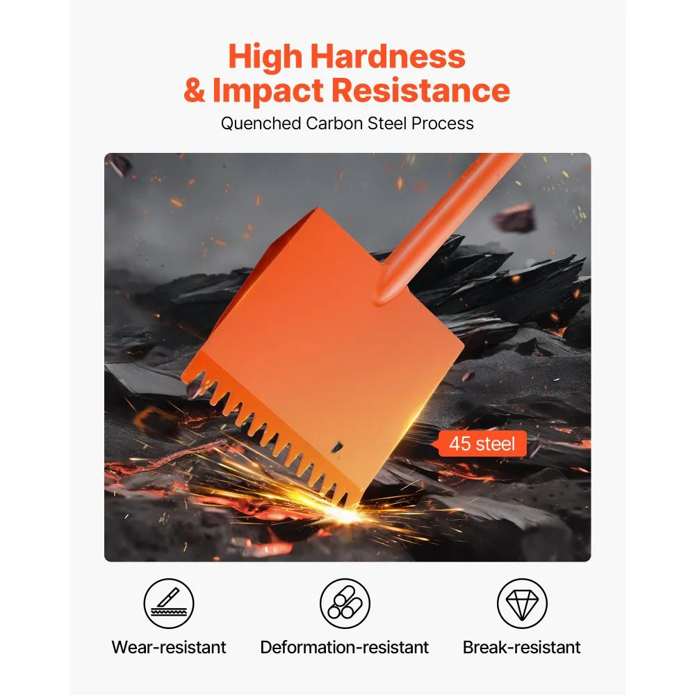Shingle Shovel 2 Pack, D-Grip Handle Roof Ripper, 45# Steel Serrated Blade, Lightweight 6.39 lbs, Orange